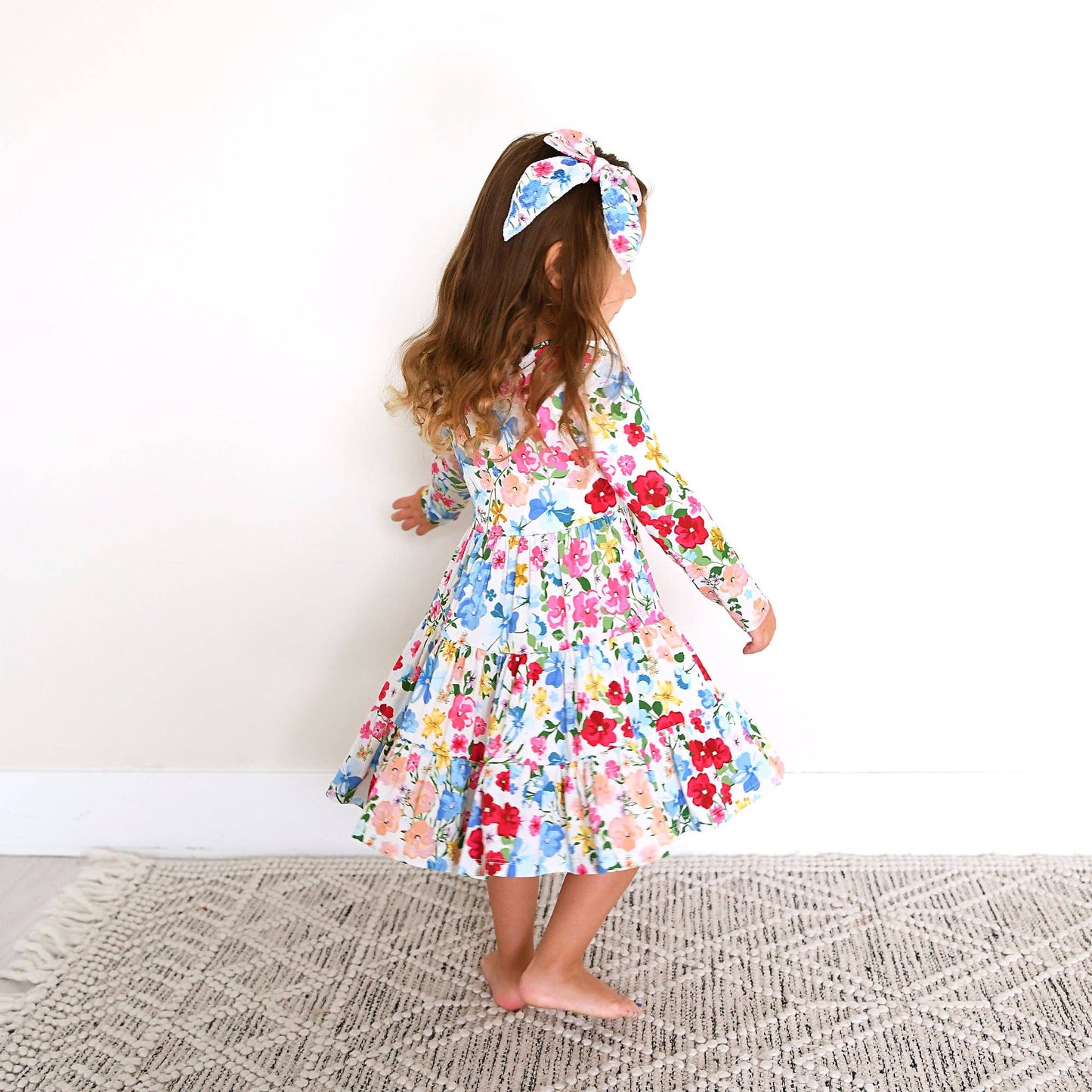 Kaylee SWING DRESS Bamboo Floral Kids Clothing Outfit