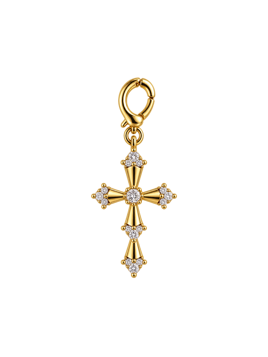 Radiant Gem Cross Charm