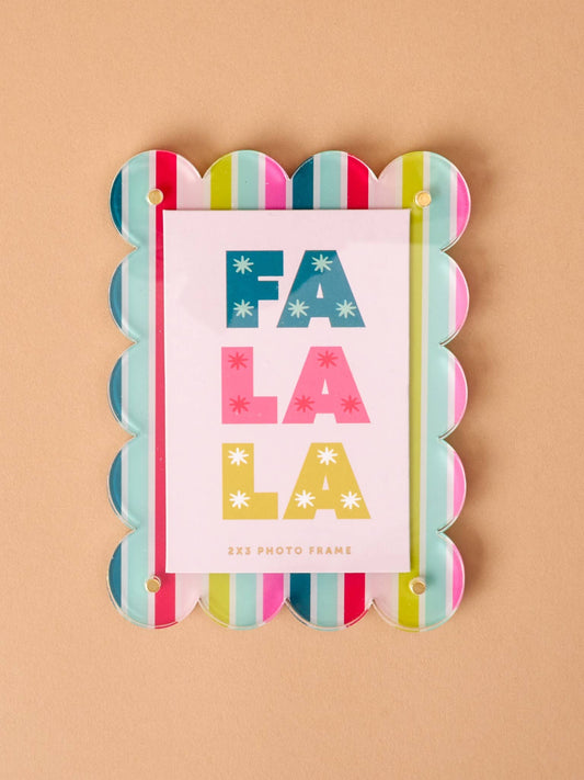 Mini Acrylic Picture Frame Magnet-Fa La La