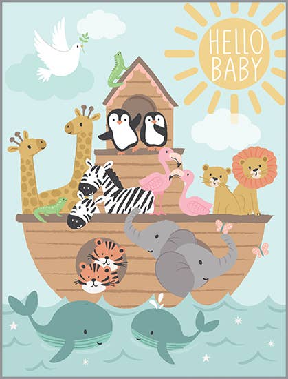 With Scripture Baby Greeting Card - Ark & Animals