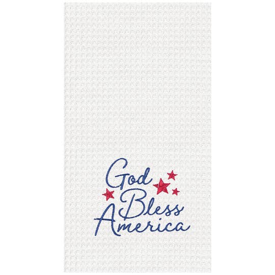 Patriotic God Bless America 4th Of July Kitchen Towel