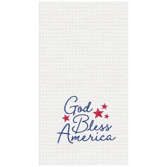 Patriotic God Bless America 4th Of July Kitchen Towel
