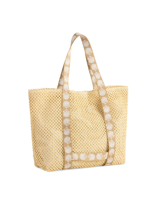 SHELLY TOTE AND HAT SET,TAN