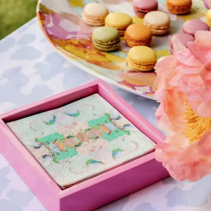 Monet's Garden Green Cocktail Napkins - Thumbnail 3