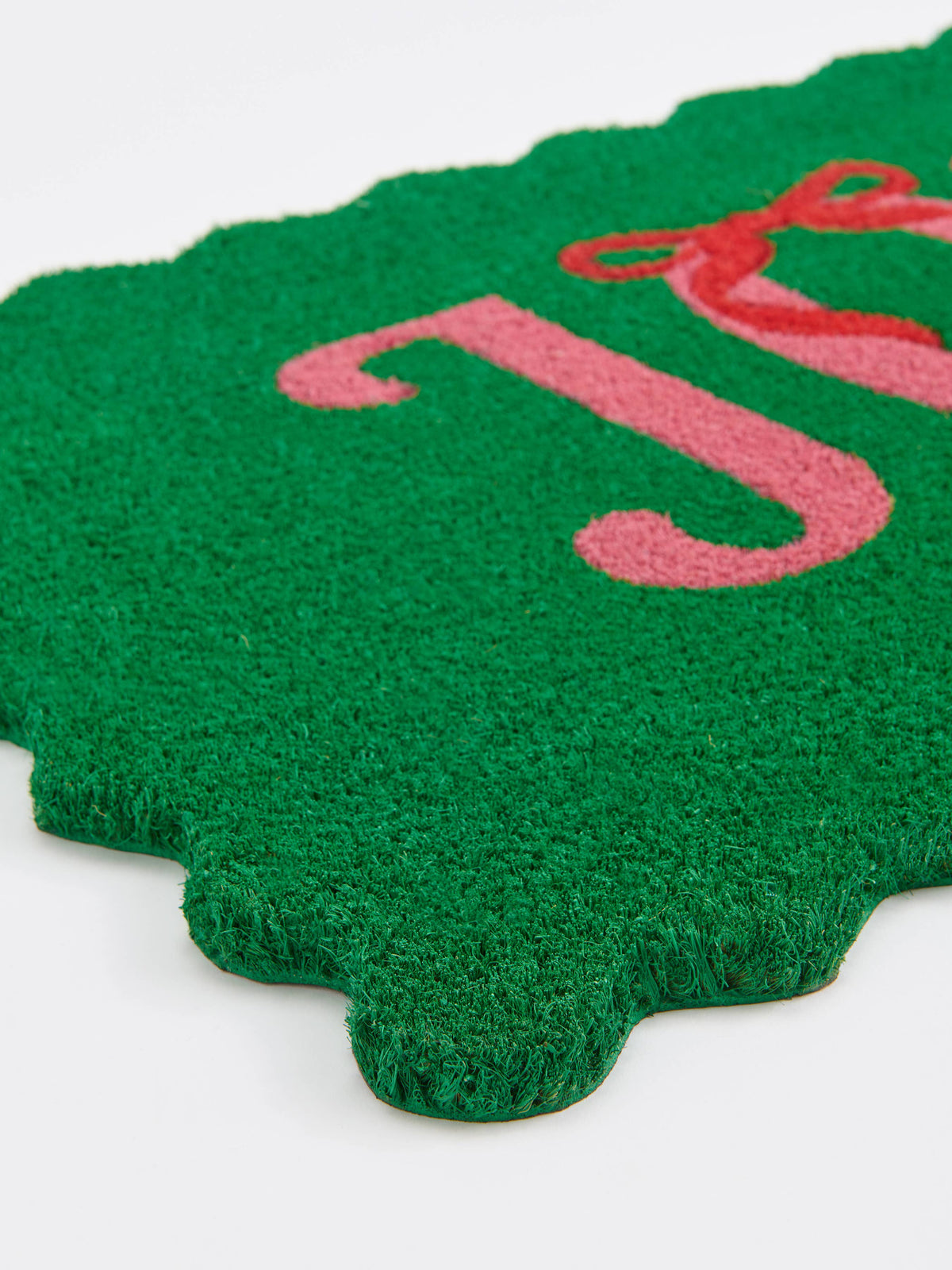 "JOY" SCALLOPED DOORMAT, GREEN