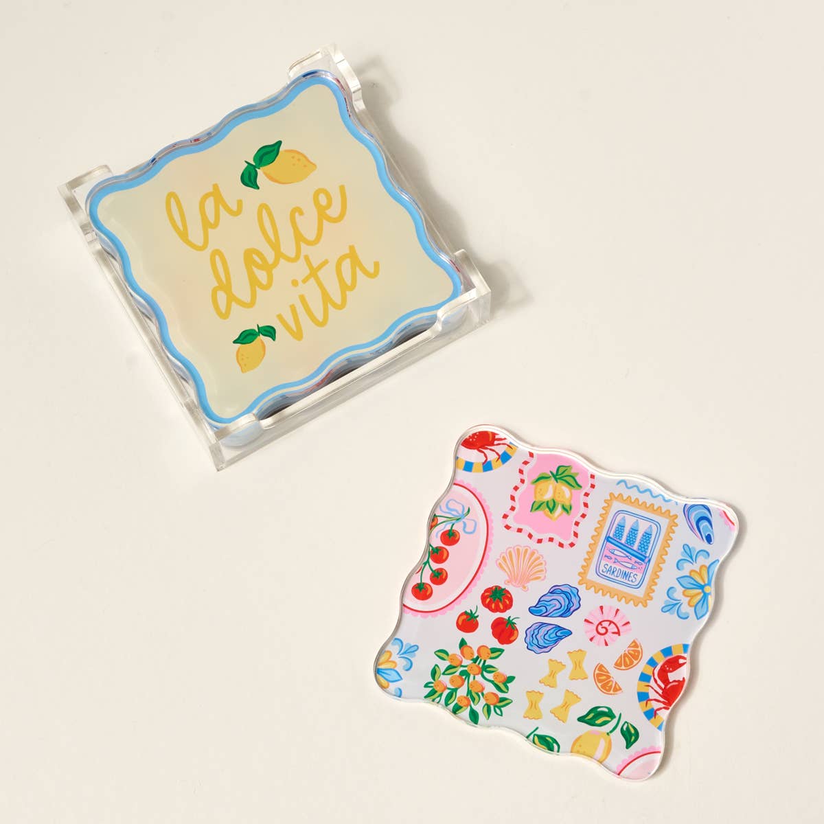Table Talk Acrylic Coaster Set–Ciao Bella