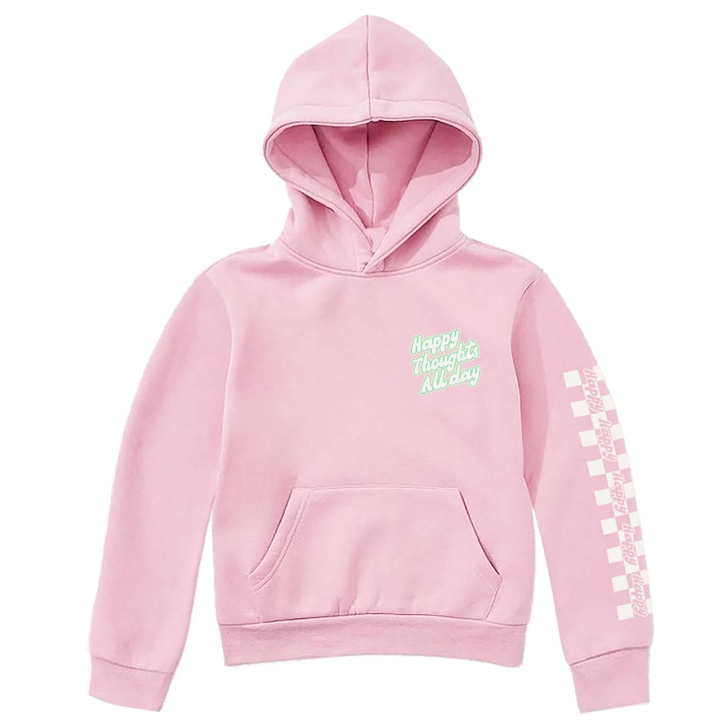 Kids Happy Hoodie-Pink-Girls, Boys