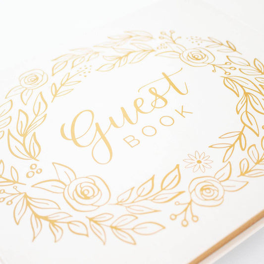 Guest Book - Gold Floral