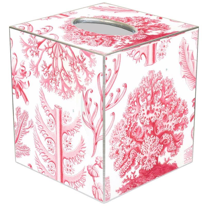 Pink Coral Tissue Box Cover