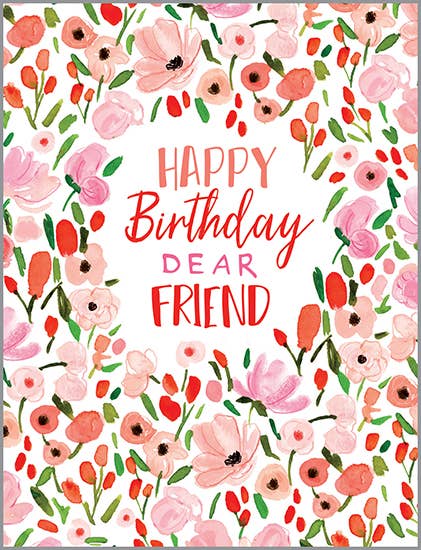 Birthday Greeting Card - Sweet Pink Flowers