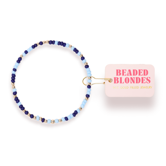 Powder Blue and Navy Sprinkle Bracelet