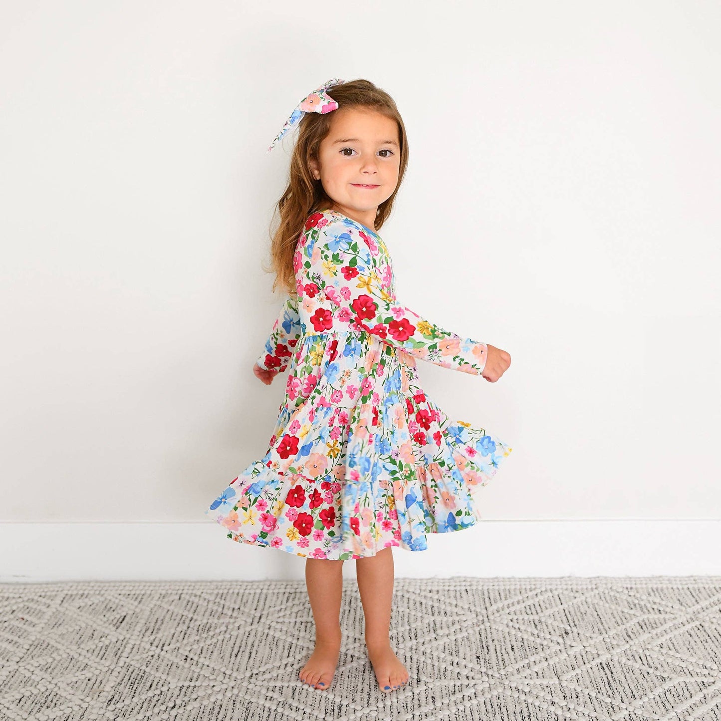 Kaylee SWING DRESS Bamboo Floral Kids Clothing Outfit