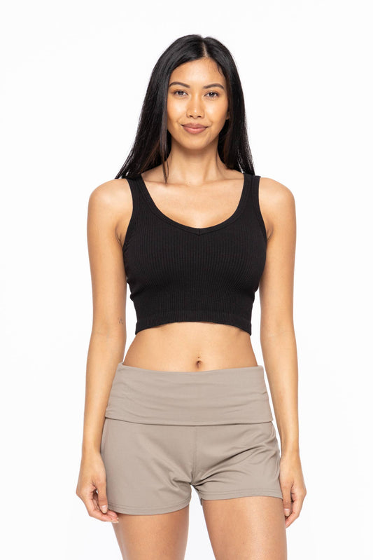 Ribbed Seamless Cropped Tank Top