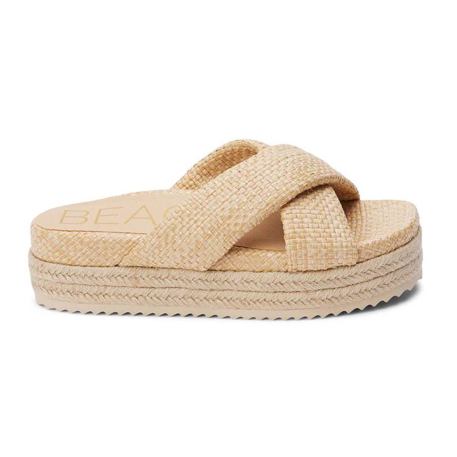 Hali Raffia Cross Sandals