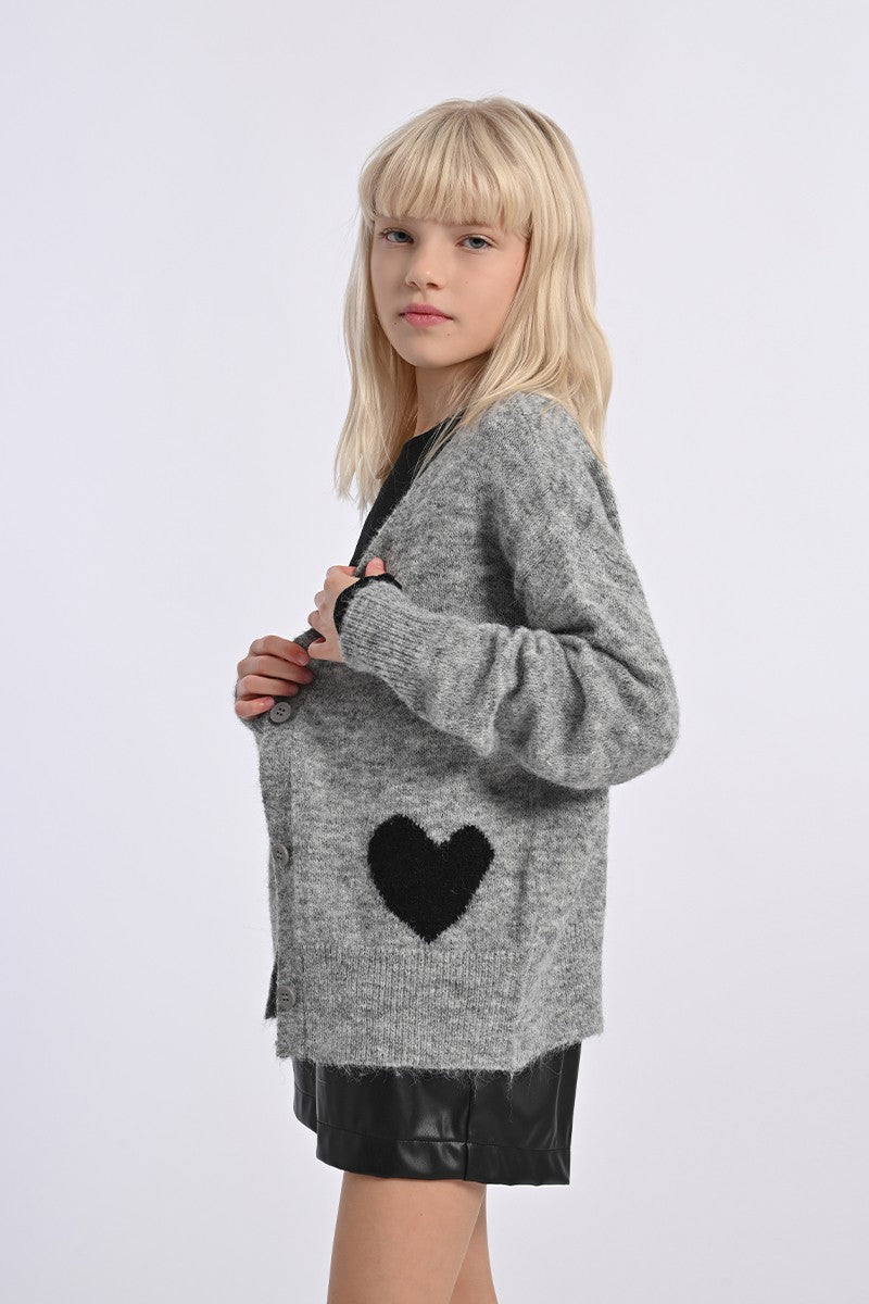 Heart Knitted Cardigan