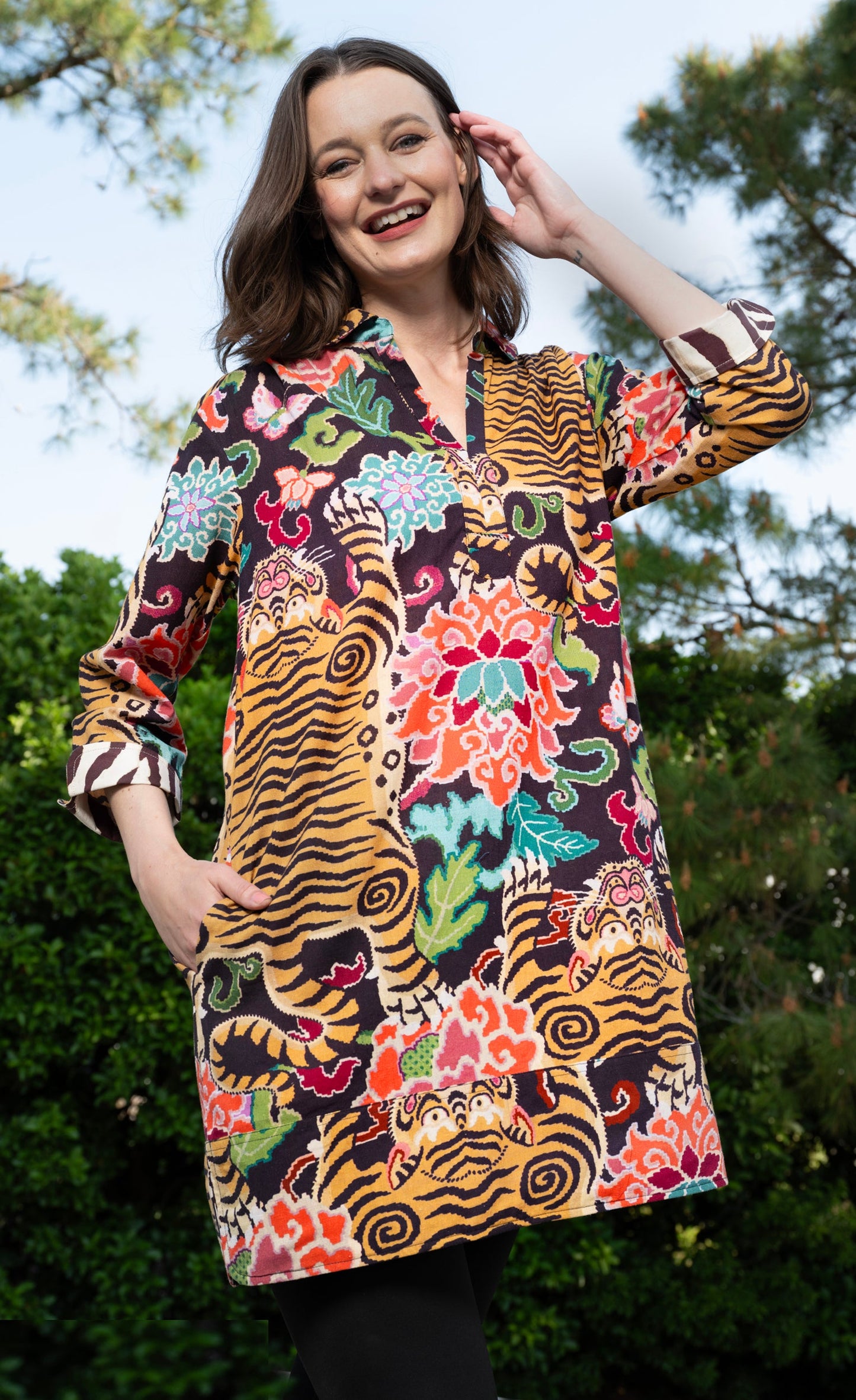 Vail Tunic - Tiger Rug Print