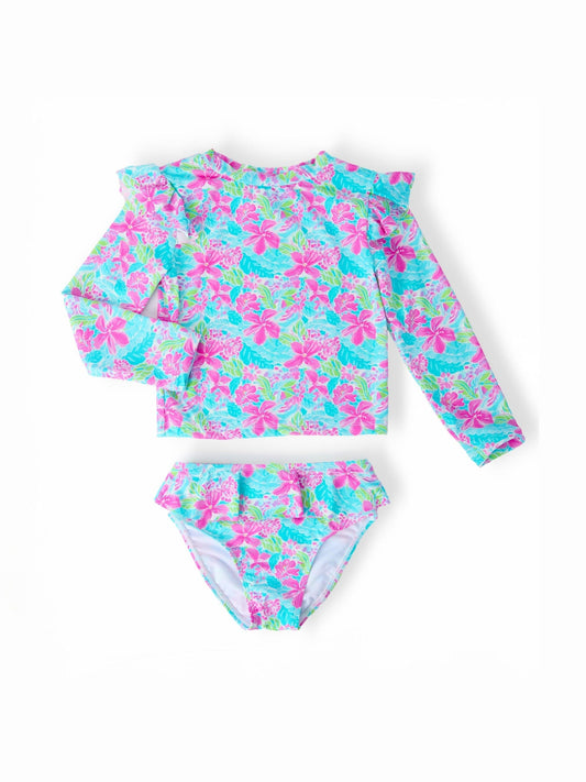 Tropical Punch Rashguard Swimsuit Set
