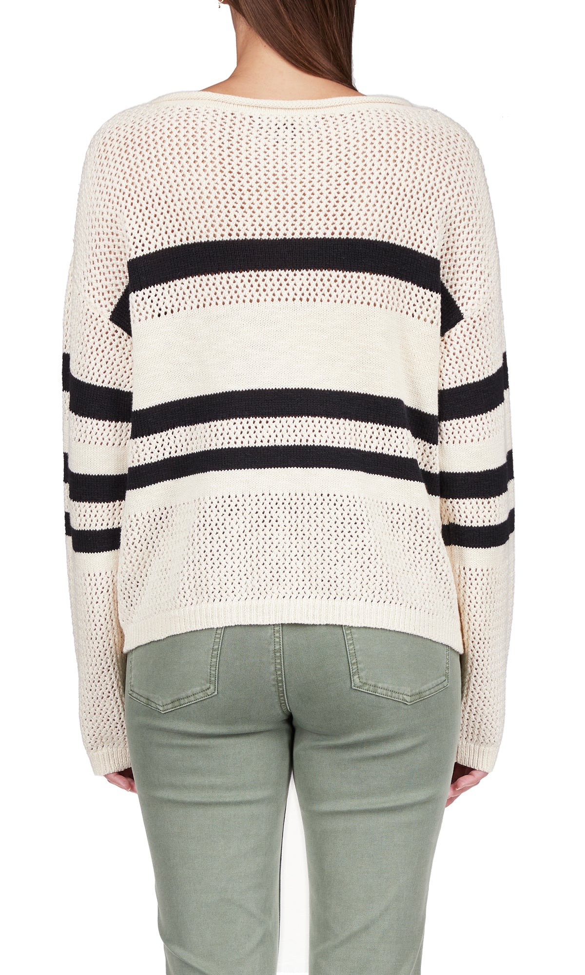 Sporty Stripe Knit Sweater