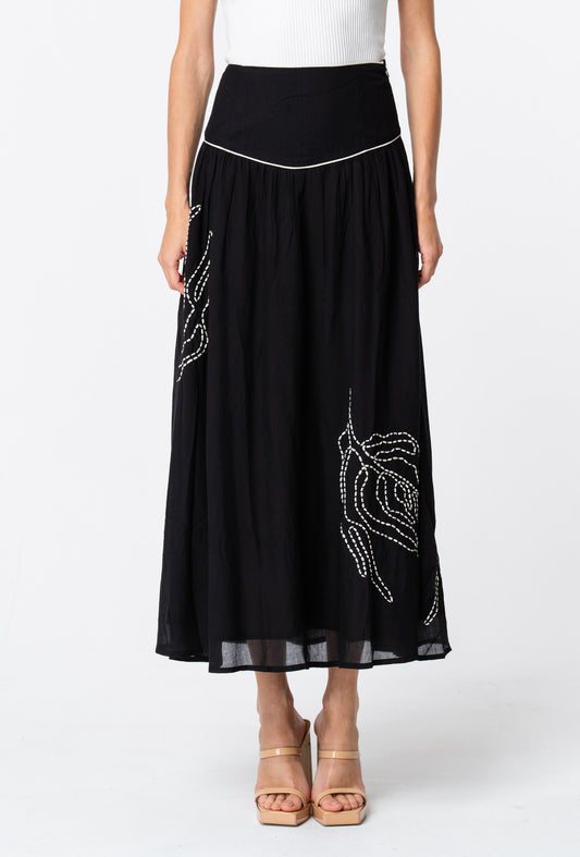 Yoko Embroidered Maxi Skirt