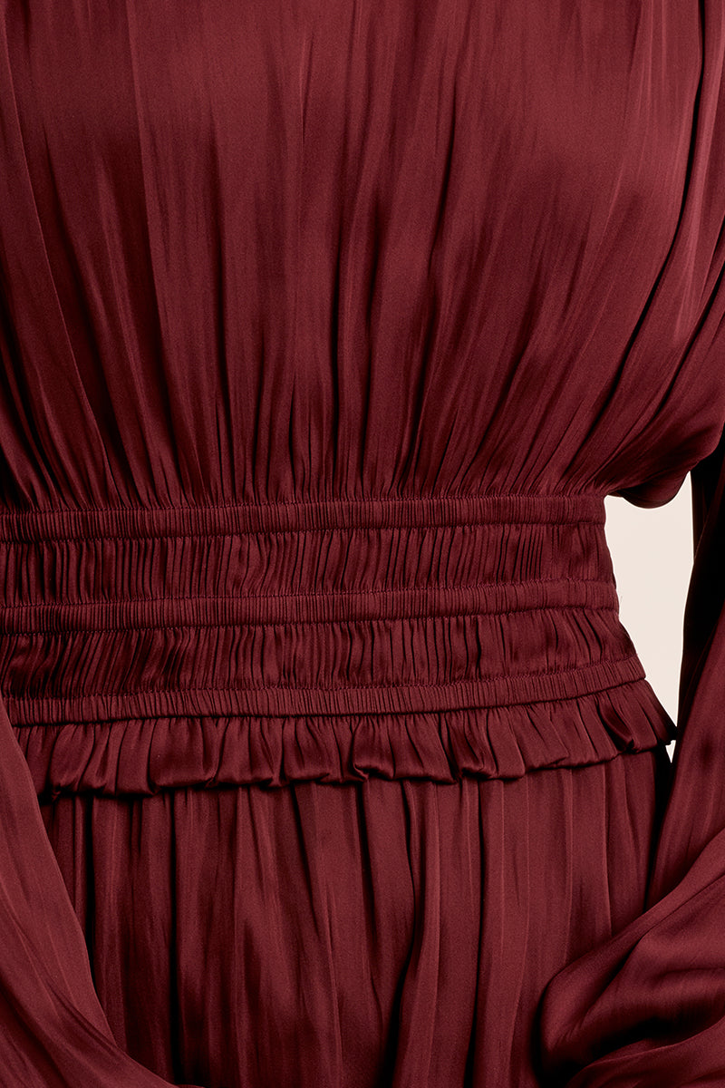 Holiday Mini Dress - Dark Red