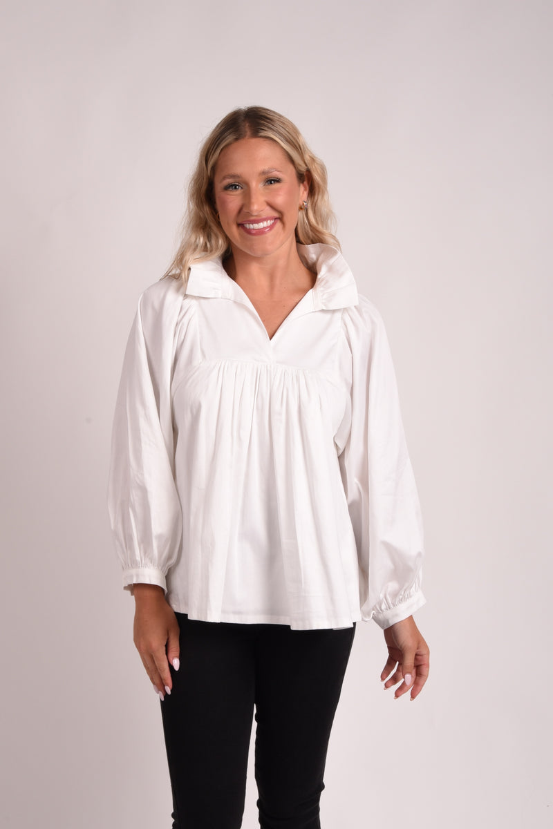 White Poplin Stella Top