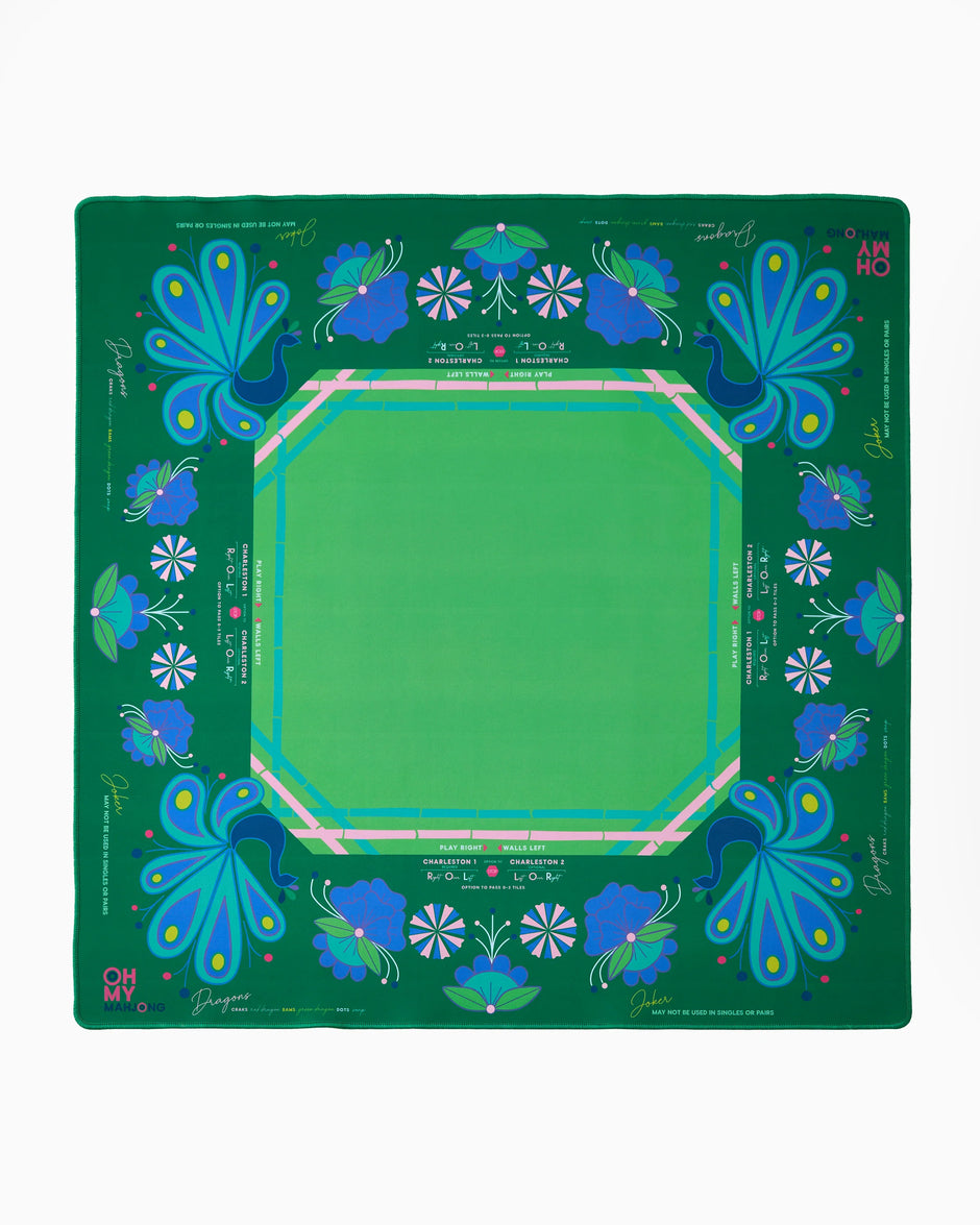 Birdie Green Mahjong Mat in Tube