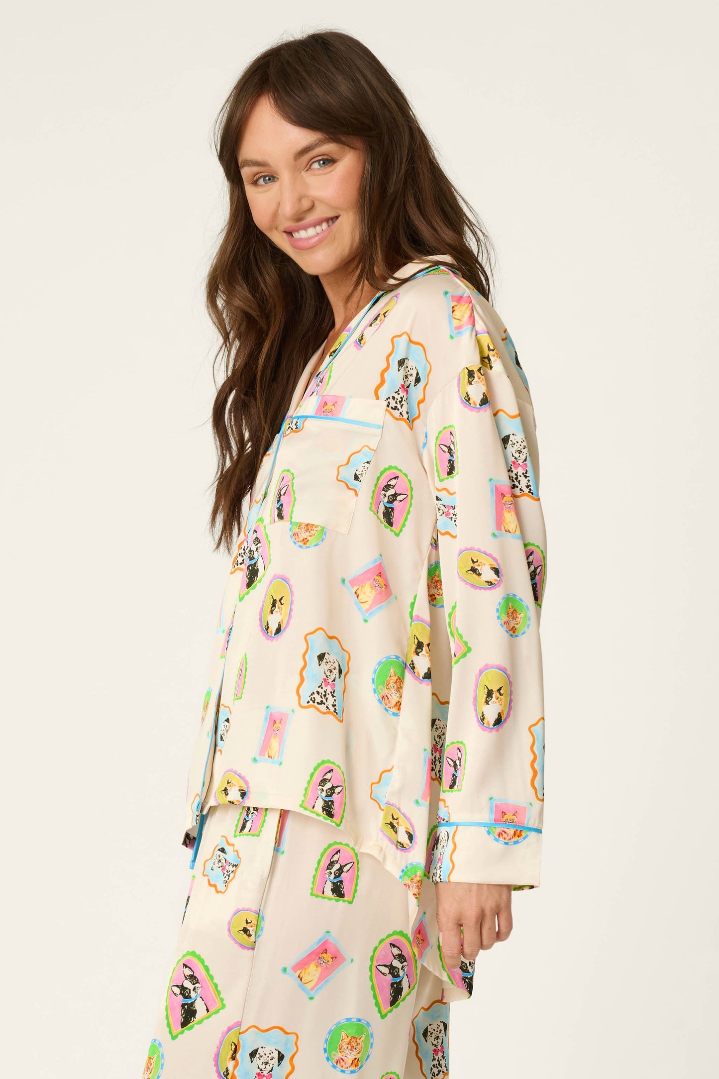 Picture Purrfect Pet Portrait Satin Pajama Top