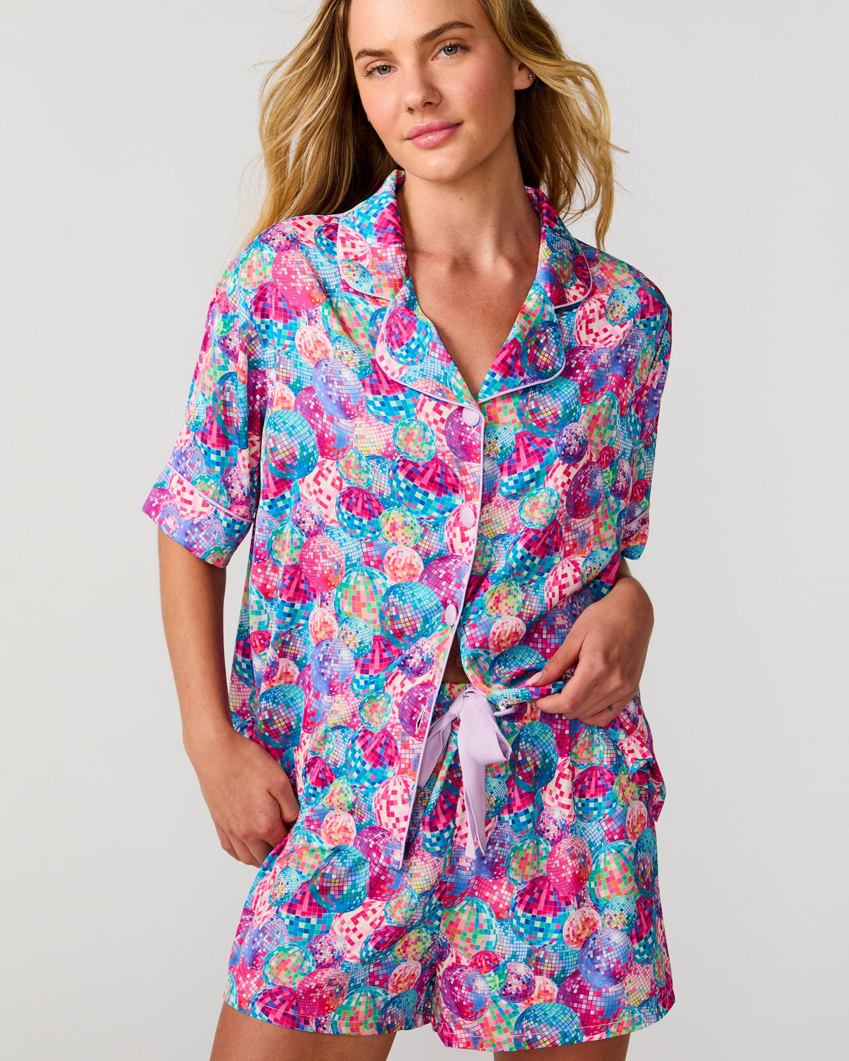Disco Queen Silky PJ Short Set