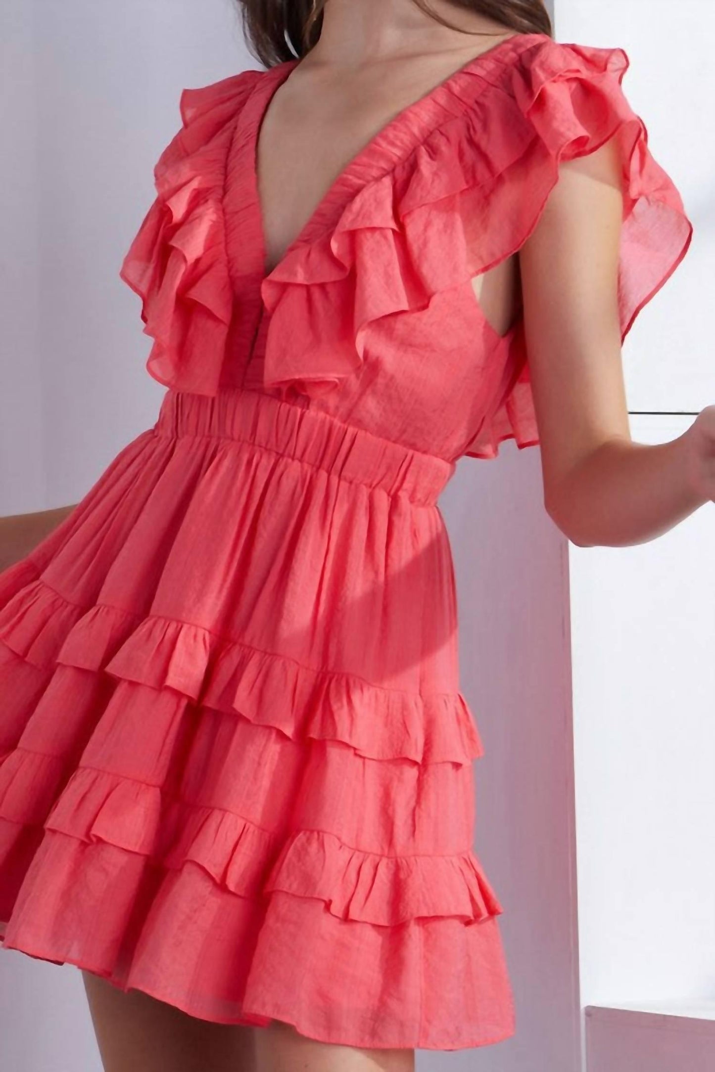 Fuchsia Ruffle Dress in Fuchsia