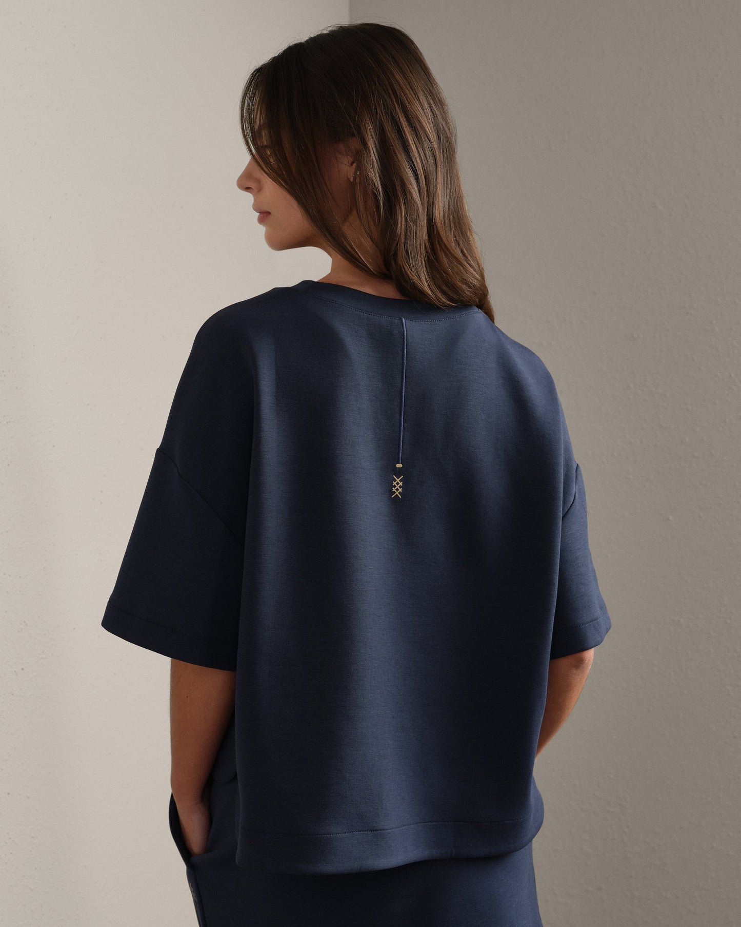 DreamGlow Relaxed Tee - Navy Blue