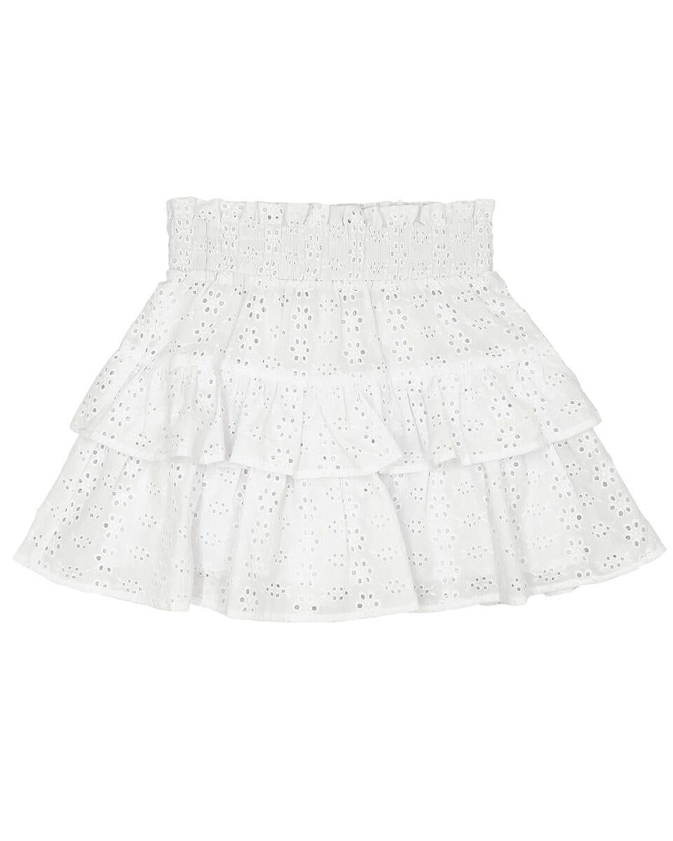 Alice Eyelet Skirt - White