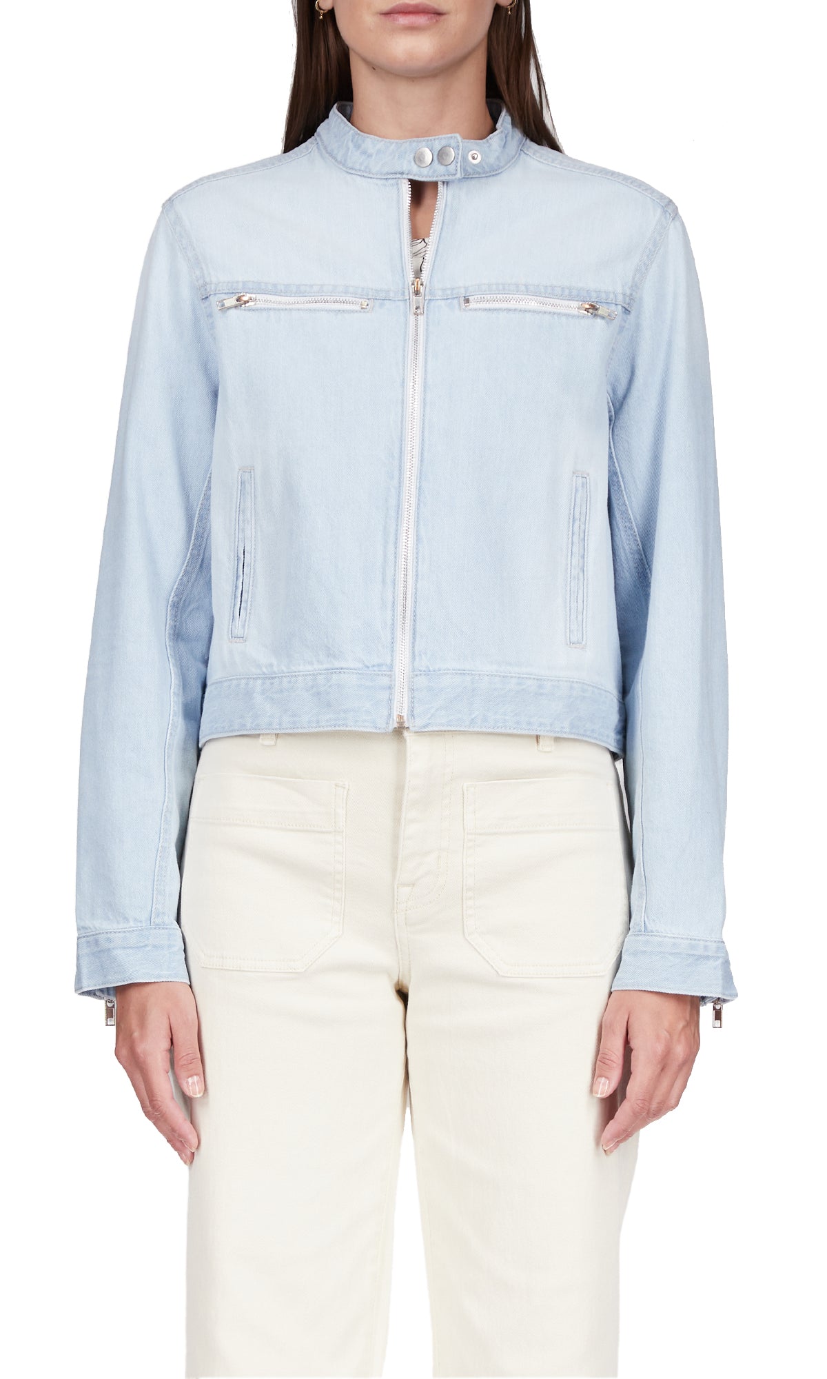 Soft Moto Jacket - Light Denim