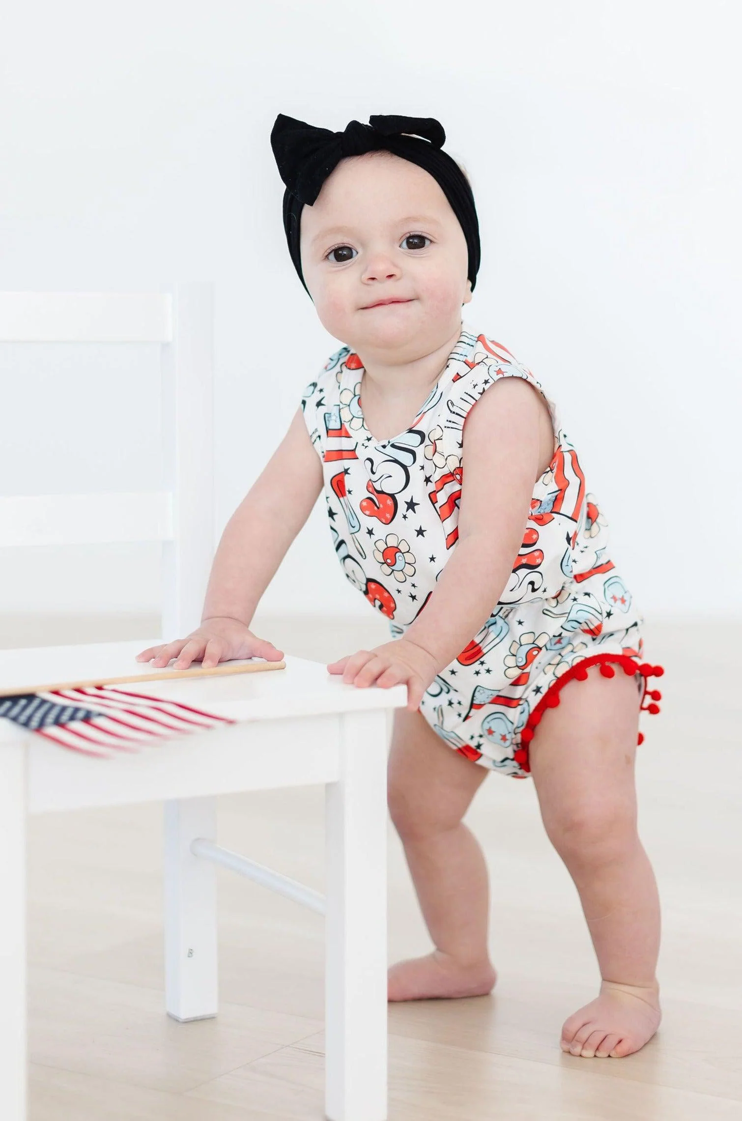 Patriotic Pom Romper