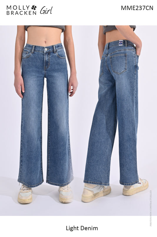Wide Leg Light Denim Jeans