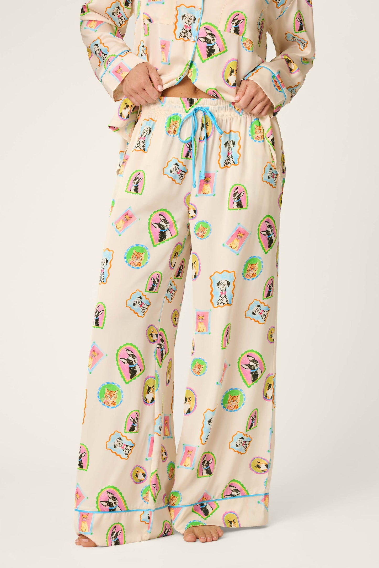 Picture Purrfect Pet Portrait Satin Pajama Pants