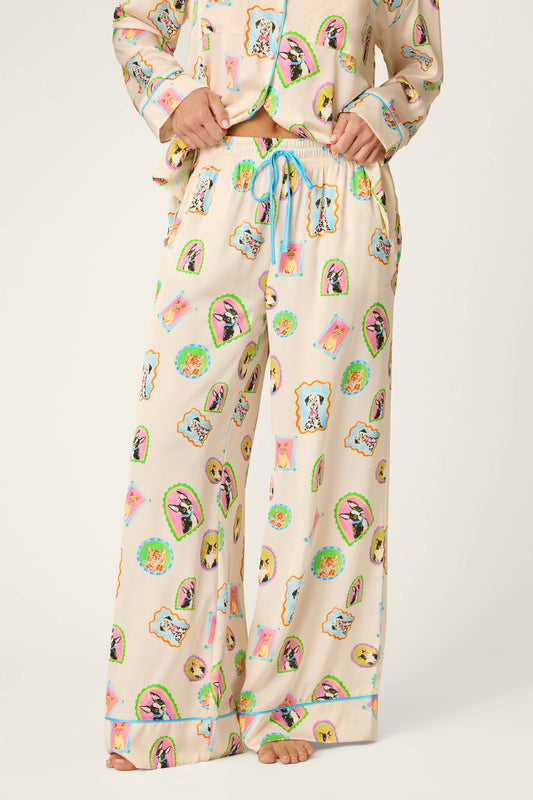 Picture Purrfect Pet Portrait Satin Pajama Pants