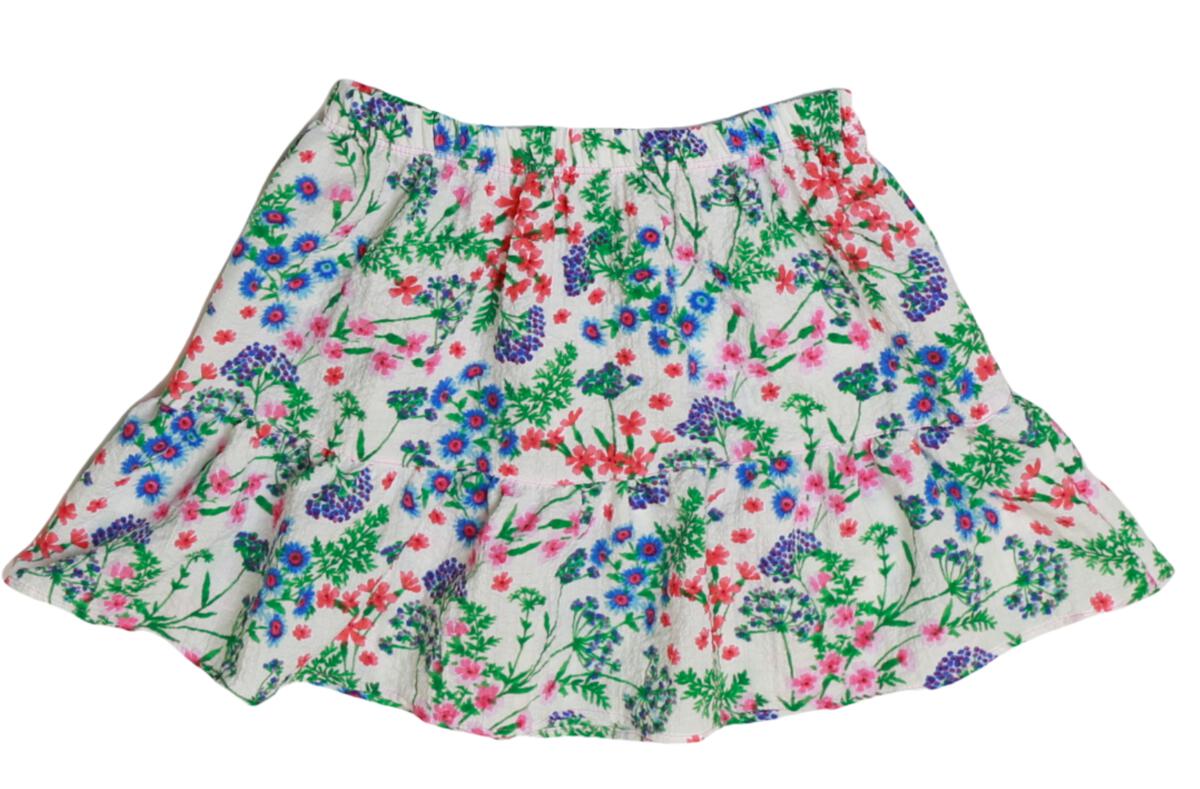 Short Ruffle Floral Skirt