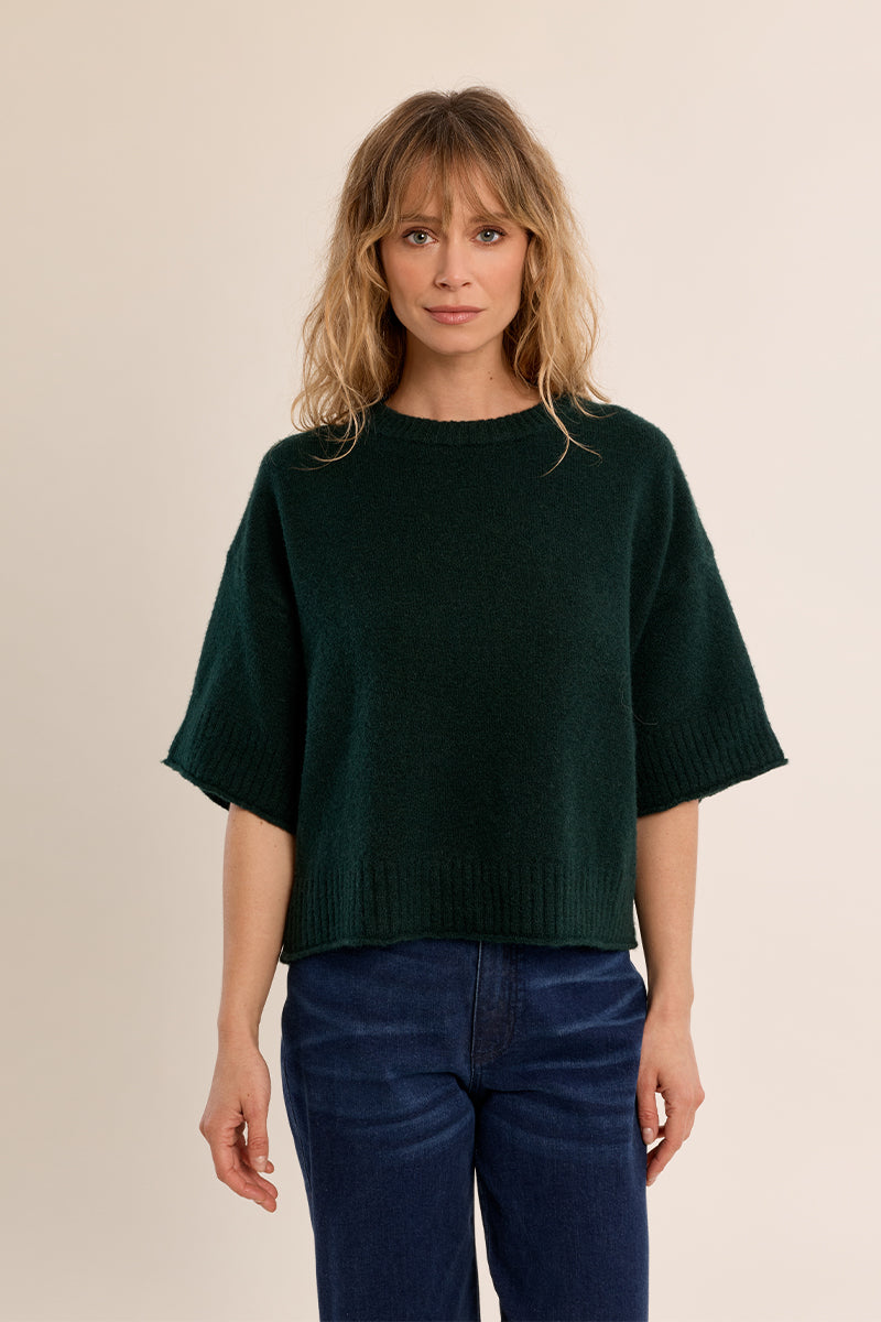 Oversized Sweater Tee - Forrest Green