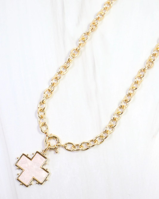 Jaclyn Opal Cross Necklace