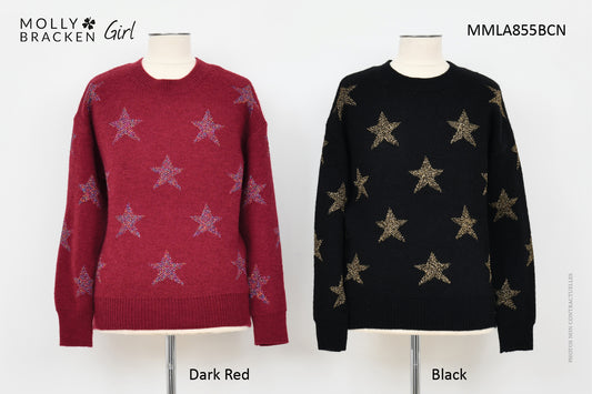 Black Starry Night Knitted Sweater