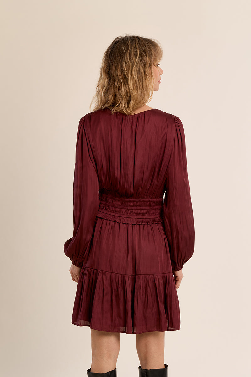 Holiday Mini Dress - Dark Red
