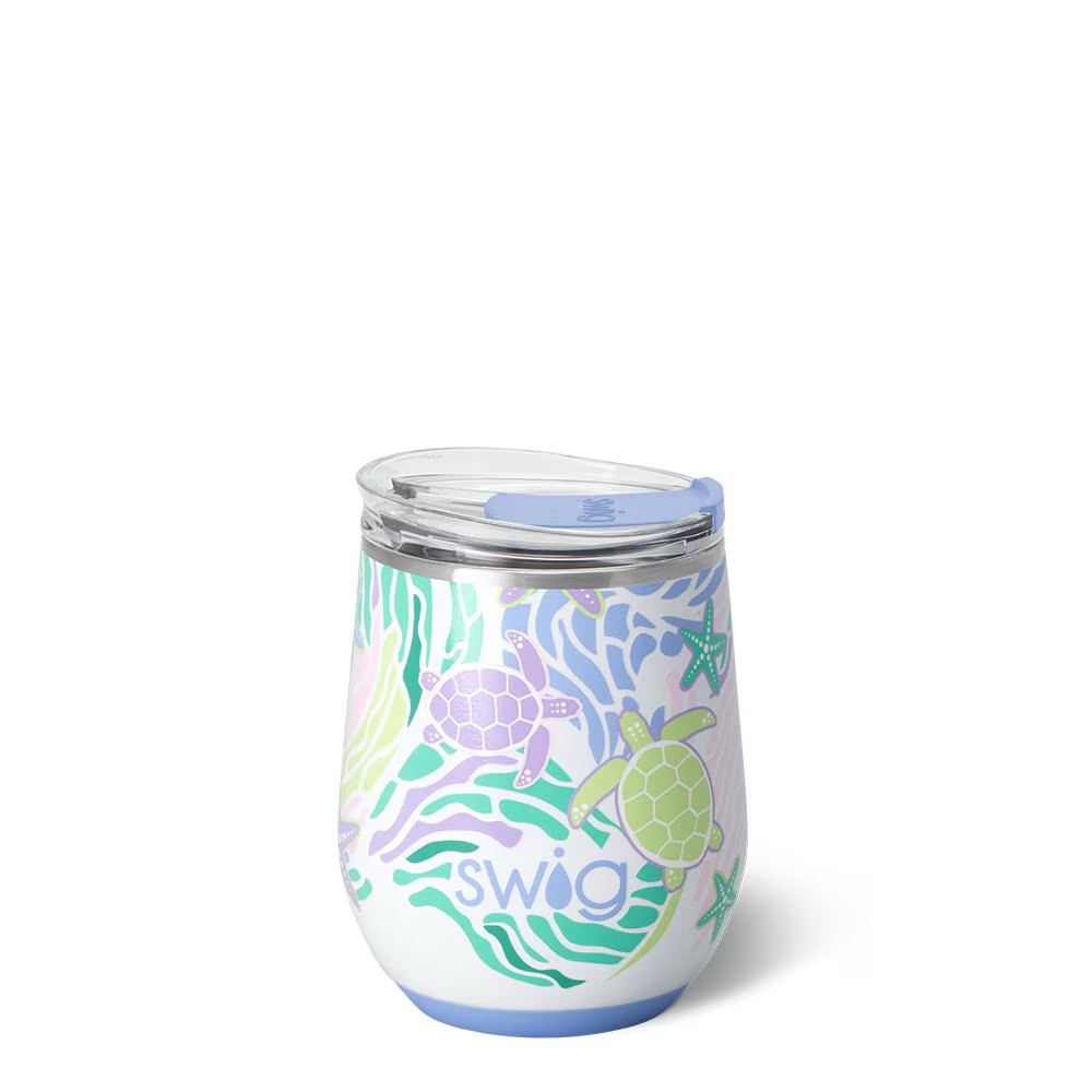 Sea Swirl Stemless Wine Cup 12oz