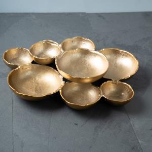 Nine Bowl Cluster Serving Tray - Gold