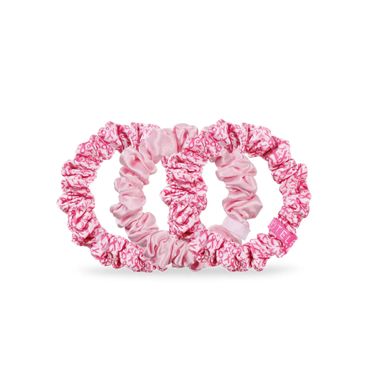 Silk Hair Scrunchies | Small | Pink Ribbon Power