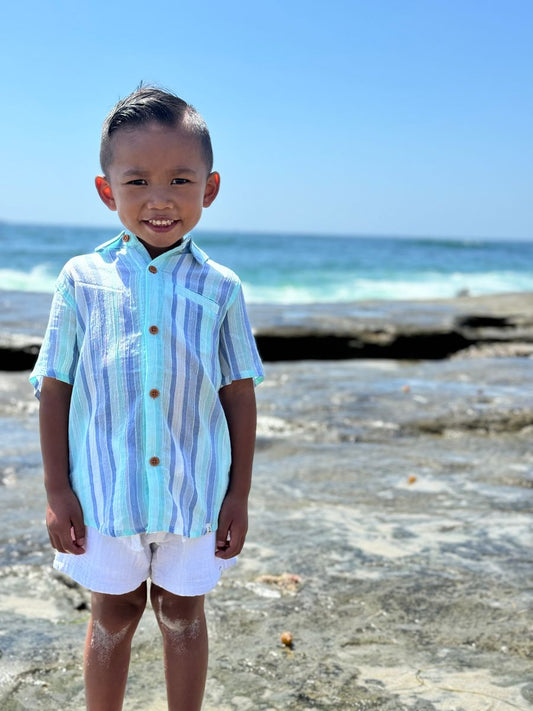 Newport Seafoam Stripe Button Down