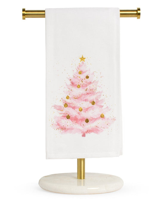 Charlotte Tree Hand Towel - White/Pink/Gold