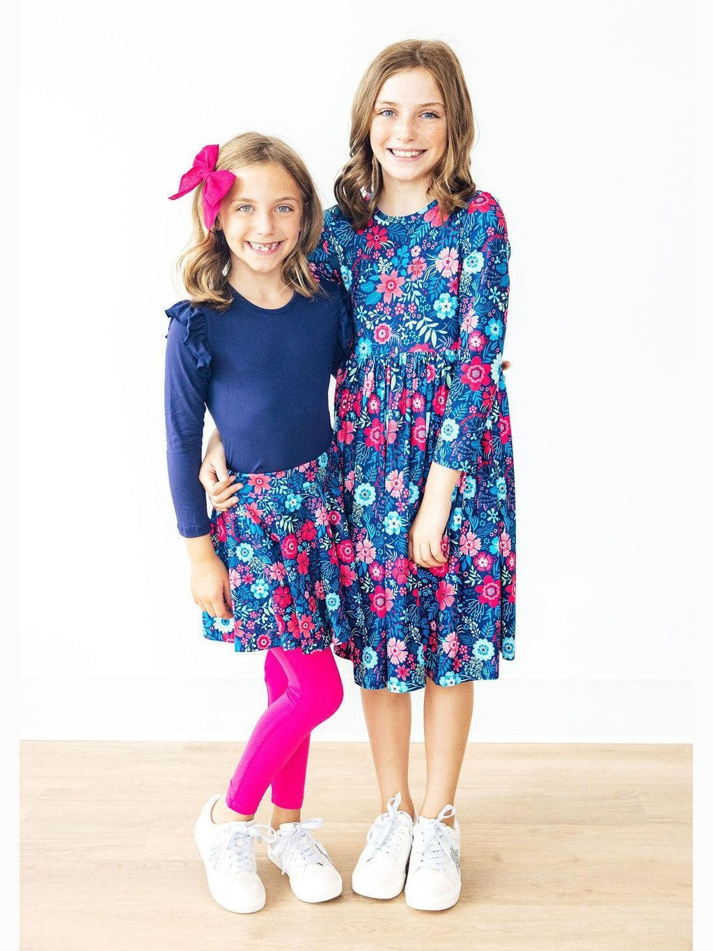 Long Sleeve Pocket Twirl Dress - Sweet Gardenia