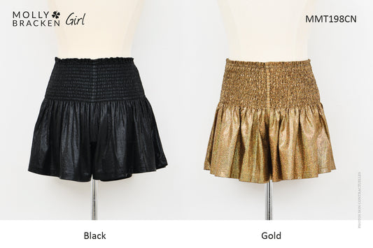 Gold Vegan Leather Skort