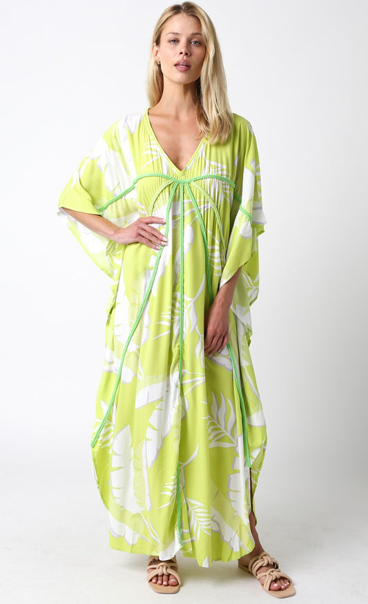 Lime Kimono Sleeve Dress