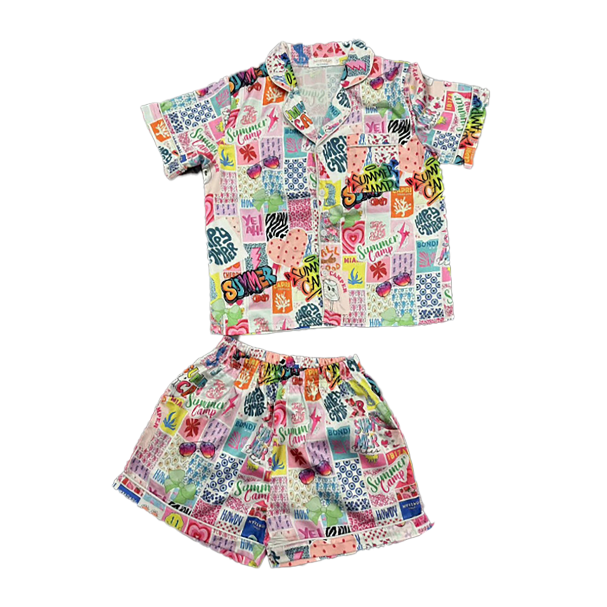 Summer Camp Print Pajamas